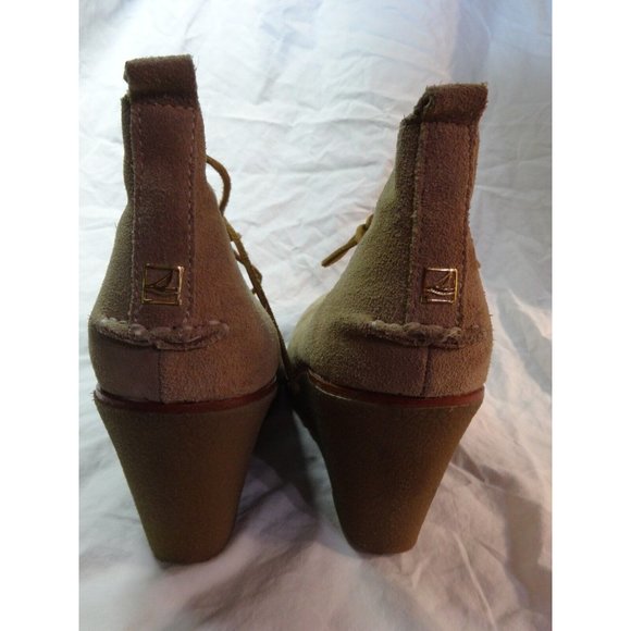 Sperry Top-Sider Stella Prow Women 9 M Ankle Wedge Bootie Suede Tan - Picture 4 of 8